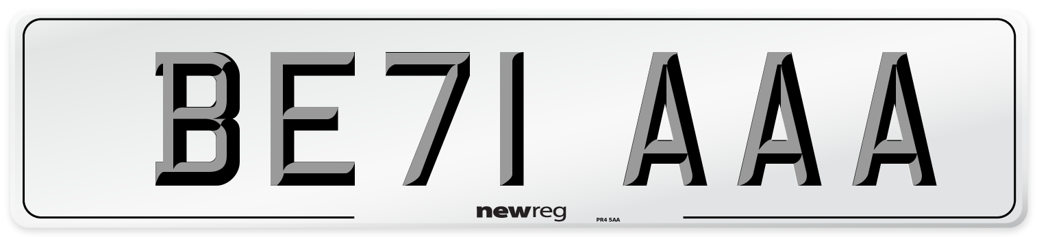 BE71 AAA Number Plate from New Reg